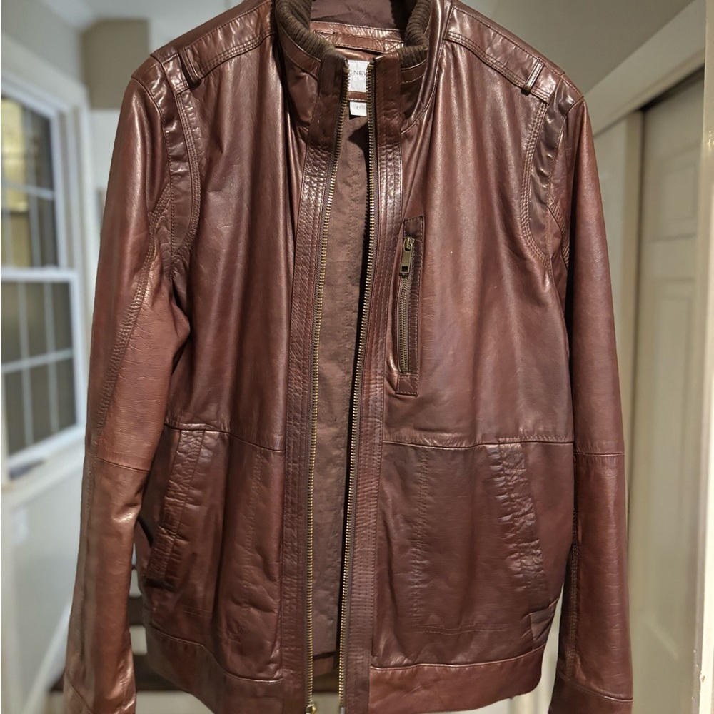 Marc New York Men's Rich Brown Leather Jacket